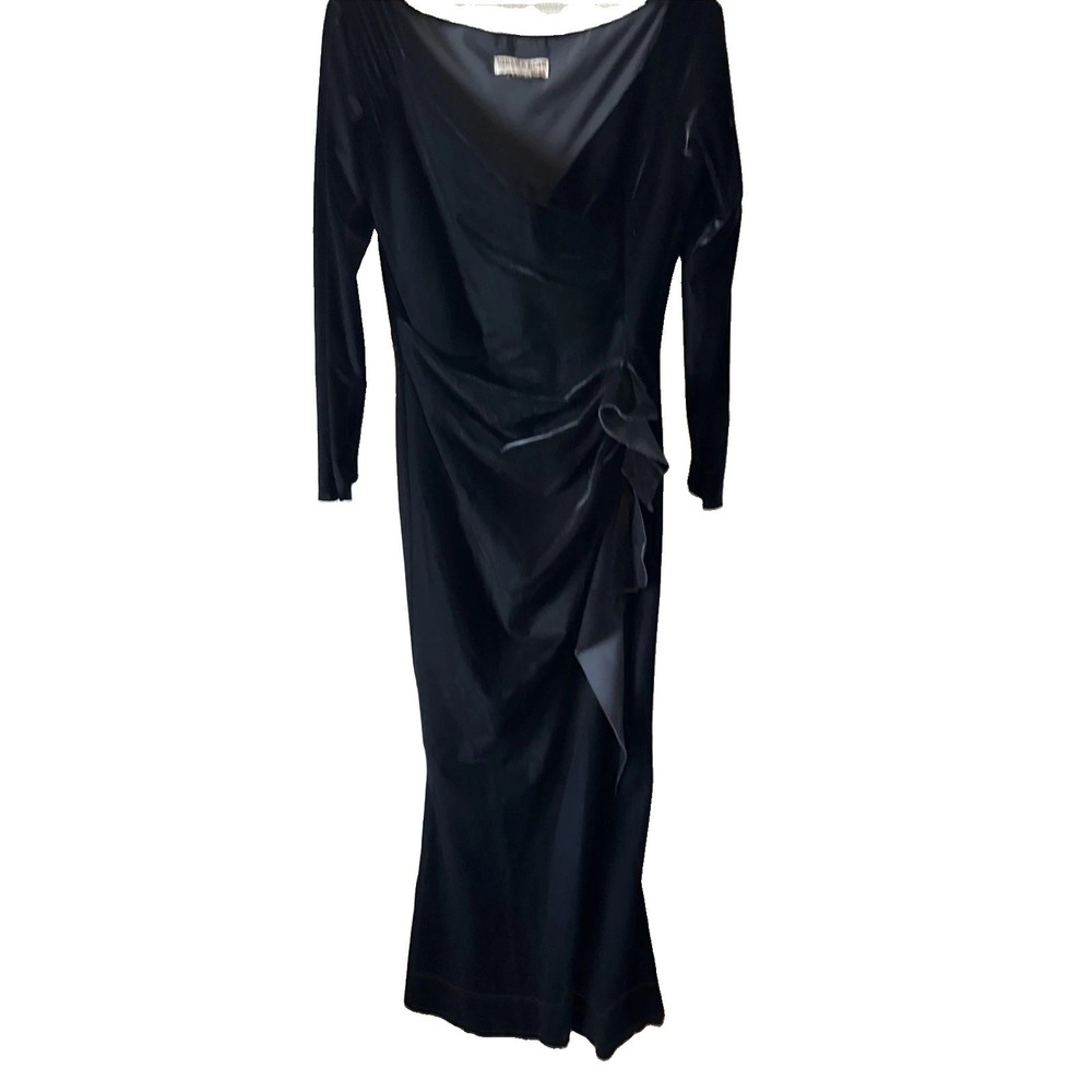 Chiara Boni Couture Black Velvet Women's Formal Gown Maxi Dress Size 48 US L 12